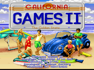 California Games II title screen for Super Nintendo